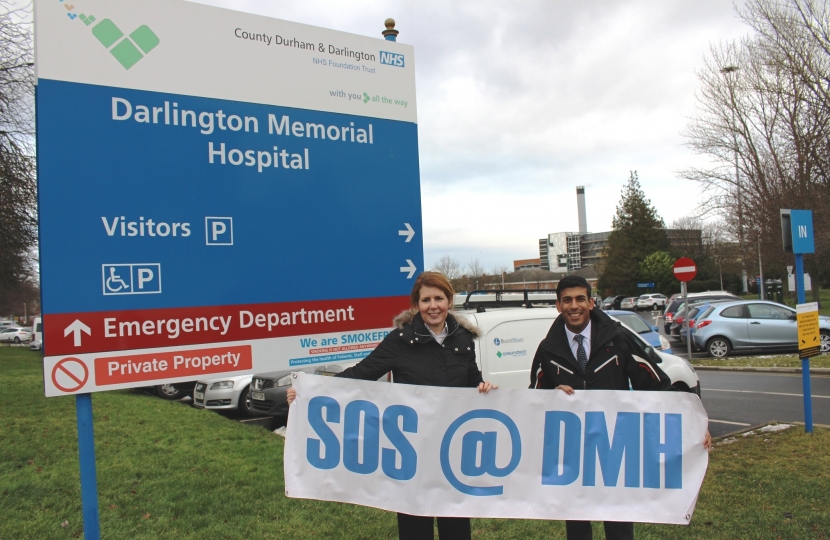 Rishi Sunak and Jenny Chapman at Darlington Memorial Hospital