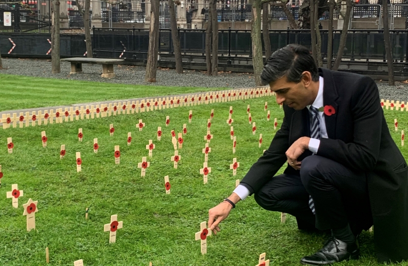 Rishi Sunak at the Westminster Garden of Remembrance