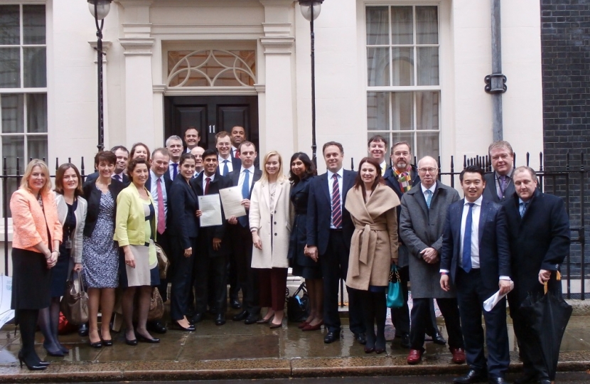 The All Party Parliamentary Group with the letter outside No 11
