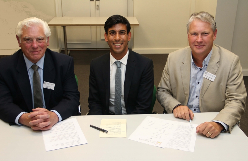 Rishi with David Poole, left and Richard Sanderson of the new network