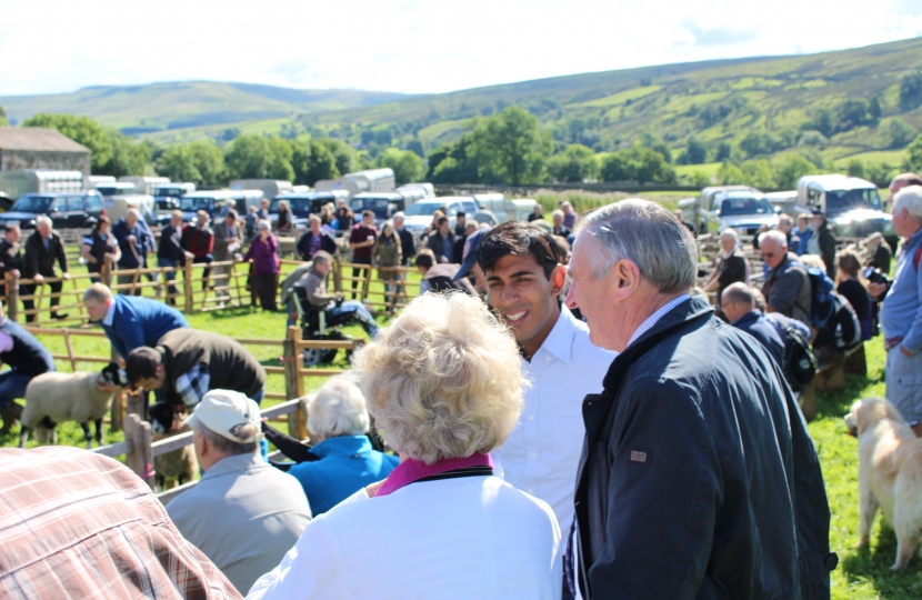 Talking to constituents at the sheep judging at Muker Show