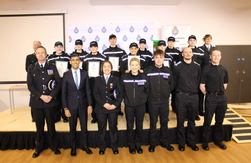 Rishi Sunak with Catterick police cadets
