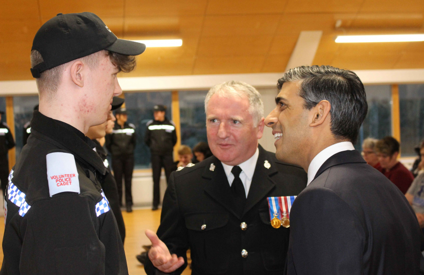 Rishi Sunak with Catterick police cadets