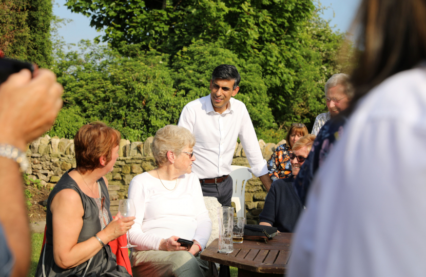 Rishi Sunak at the Travellers Rest, Skeeby
