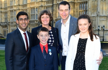 Rishi Sunak with Oliver Gatenby and family