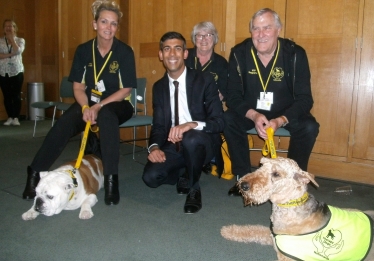 Rishi Sunak with Therapy Dogs