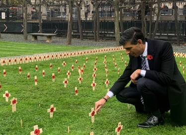 Rishi Sunak at the Westminster Garden of Remembrance